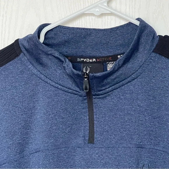 Spider Men’s Active Sports Quarter Zip Pullover Blue/Black Like New Size XXL - Picture 9 of 11